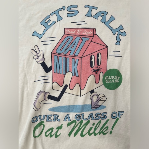 mure + grand let’s talk over a glass of oat milk t shirt - Picture 2 of 3